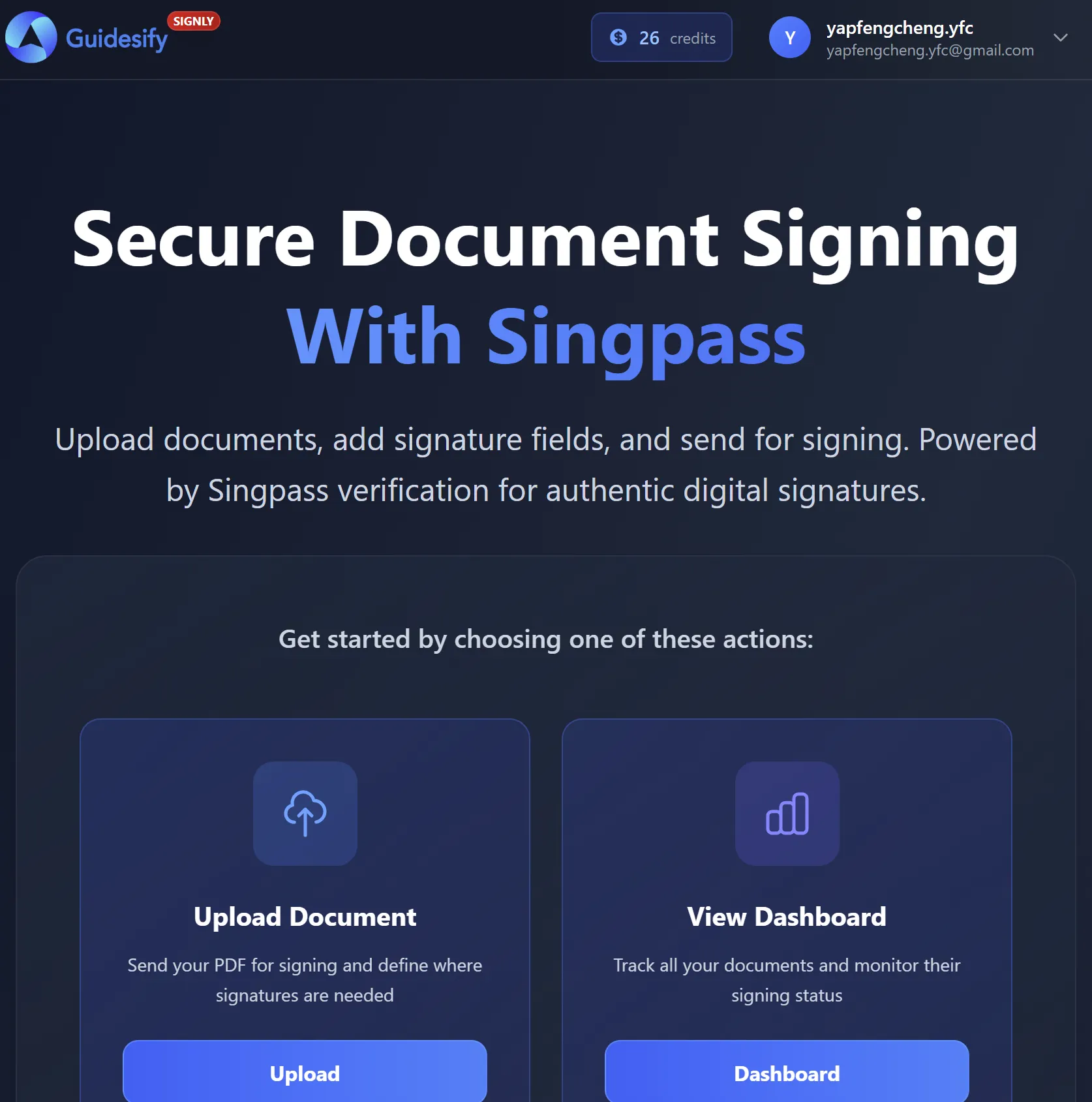 Signly Home Interface